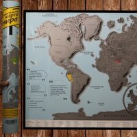 Стиральная карта мира (Русский язык) blue 3D